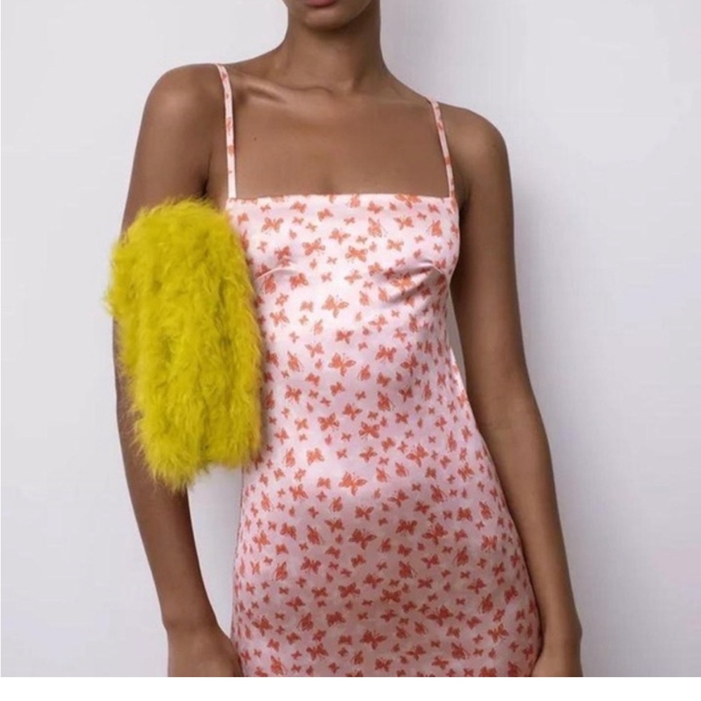 Urban Outfitters Pink Sleeveless Dragon Butterfly Mini Slip Dress whimsy fairy